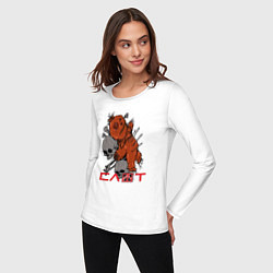 Лонгслив хлопковый женский Слот Кукла вуду, цвет: белый — фото 2