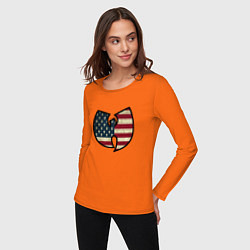 Лонгслив хлопковый женский Wu-Tang USA, цвет: оранжевый — фото 2