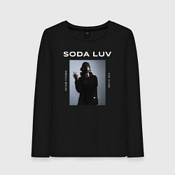 Лонгслив хлопковый женский SODA LUV, цвет: черный