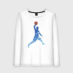 Лонгслив хлопковый женский Sky Basketball, цвет: белый