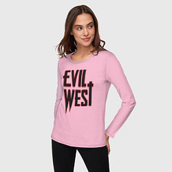 Лонгслив хлопковый женский Evil West, цвет: светло-розовый — фото 2