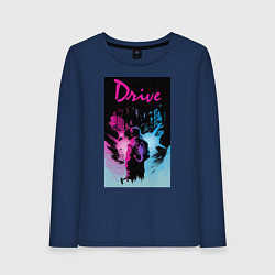 Лонгслив хлопковый женский DRIVE фильм, цвет: тёмно-синий