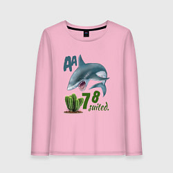Лонгслив хлопковый женский Poker shark, цвет: светло-розовый