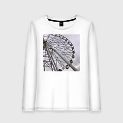 Лонгслив хлопковый женский Колесо обозрения, цвет: белый