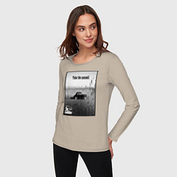 Лонгслив хлопковый женский Дон Вито Корлеоне, цвет: миндальный — фото 2
