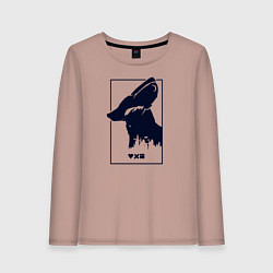 Лонгслив хлопковый женский Love Death And Robots Доброй охоты, цвет: пыльно-розовый