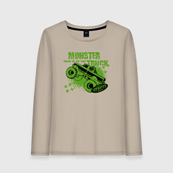 Лонгслив хлопковый женский Monster Truck, цвет: миндальный