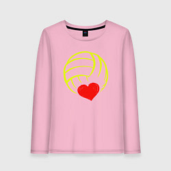 Лонгслив хлопковый женский Volleyball Heart, цвет: светло-розовый