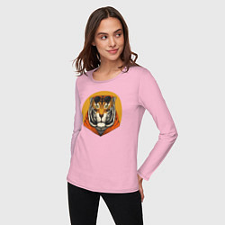 Лонгслив хлопковый женский Тигра стиль, цвет: светло-розовый — фото 2