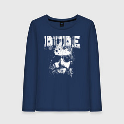 Лонгслив хлопковый женский Dude, цвет: тёмно-синий