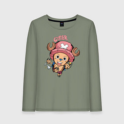 Лонгслив хлопковый женский Тони Тони Чоппер One Piece, цвет: авокадо
