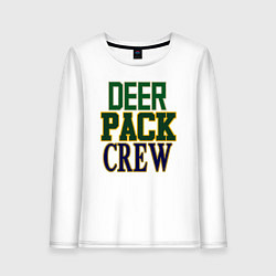 Лонгслив хлопковый женский Deer Pack Crew, цвет: белый