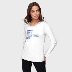 Лонгслив хлопковый женский Volleyball, цвет: белый — фото 2