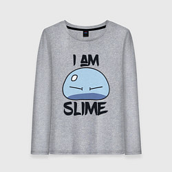 Лонгслив хлопковый женский I AM SLIME, Я СЛИЗЬ, цвет: меланж