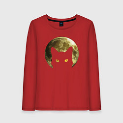 Лонгслив хлопковый женский Space Cat, цвет: красный