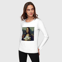 Лонгслив хлопковый женский Mona lisa, цвет: белый — фото 2