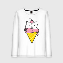 Женский лонгслив Ice Cream Cat