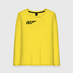 Лонгслив хлопковый женский 007 лого, цвет: желтый