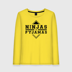 Лонгслив хлопковый женский Ninjas In Pyjamas, цвет: желтый