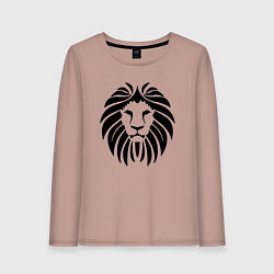 Лонгслив хлопковый женский Lion Face, цвет: пыльно-розовый