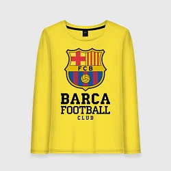 Лонгслив хлопковый женский Barcelona Football Club, цвет: желтый