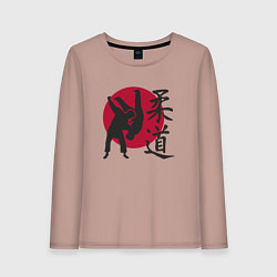 Лонгслив хлопковый женский Дзюдо - Япония, цвет: пыльно-розовый