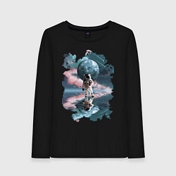 Лонгслив хлопковый женский Зеркальное Отражение, цвет: черный