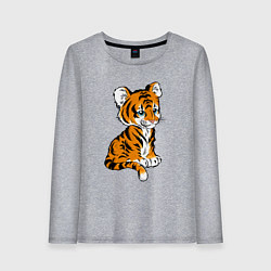 Лонгслив хлопковый женский Little Tiger, цвет: меланж