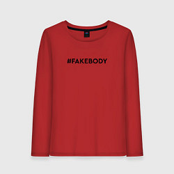 Лонгслив хлопковый женский FAKEBODY мем тикток, цвет: красный