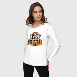 Лонгслив хлопковый женский Football Tigers, цвет: белый — фото 2