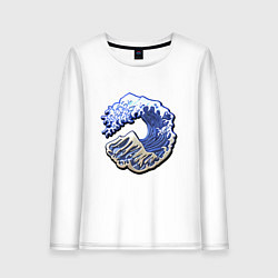 Лонгслив хлопковый женский Great Wave, цвет: белый