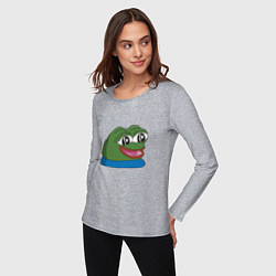 Лонгслив хлопковый женский Pepe happy Пепе хеппи, цвет: меланж — фото 2