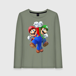 Лонгслив хлопковый женский Mario Bros, цвет: авокадо