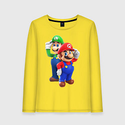 Лонгслив хлопковый женский Mario Bros, цвет: желтый
