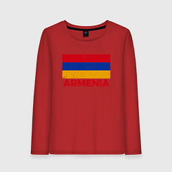 Лонгслив хлопковый женский Armenia Flag, цвет: красный