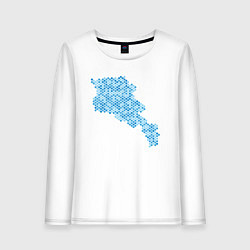 Лонгслив хлопковый женский Armenia Blue Map, цвет: белый