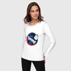 Лонгслив хлопковый женский SPACE X CRS-5, цвет: белый — фото 2