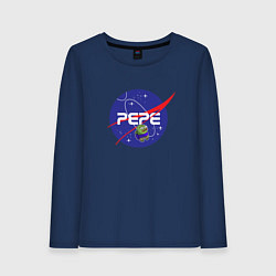 Лонгслив хлопковый женский Pepe Pepe space Nasa, цвет: тёмно-синий