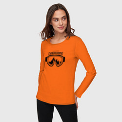 Лонгслив хлопковый женский FREERIDE SNOWBOARDING, цвет: оранжевый — фото 2