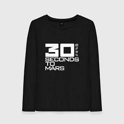 Лонгслив хлопковый женский 30 Seconds To Mars logo, цвет: черный