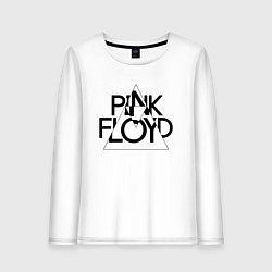 Лонгслив хлопковый женский PINK FLOYD LOGO ПИНК ФЛОЙД, цвет: белый