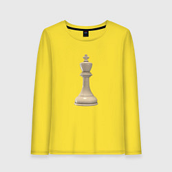 Лонгслив хлопковый женский Шахматная фигура Белый король, цвет: желтый