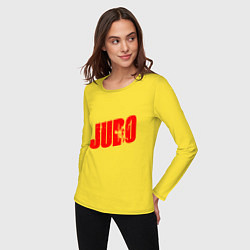 Лонгслив хлопковый женский Judo Sport, цвет: желтый — фото 2
