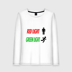 Лонгслив хлопковый женский Red, Green Light, цвет: белый