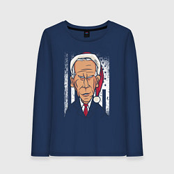 Лонгслив хлопковый женский Joe Biden, цвет: тёмно-синий