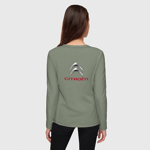 Женский лонгслив CITROEN LOGO спина / Авокадо – фото 4