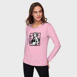 Лонгслив хлопковый женский Асуна Юки в квадрате, цвет: светло-розовый — фото 2