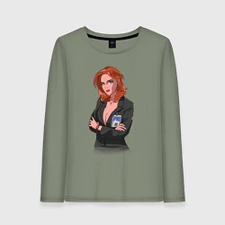 Лонгслив хлопковый женский Dana Scully X-Files, цвет: авокадо