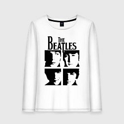 Лонгслив хлопковый женский The Beatles - legendary group!, цвет: белый