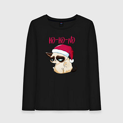Лонгслив хлопковый женский Ugly cat Ho-Ho-No, цвет: черный